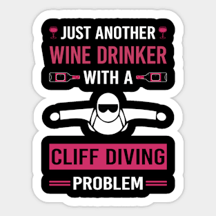 Wine Drinker Cliff Diving Sticker